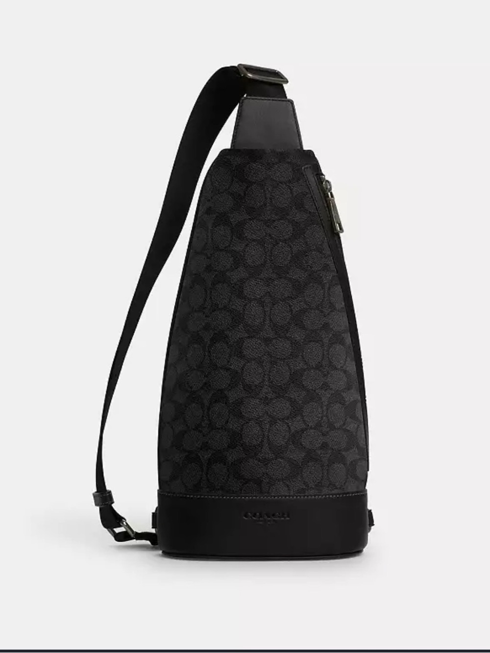Coach Black Signature Monogram Sling Backpack